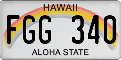 HI license plate FGG340
