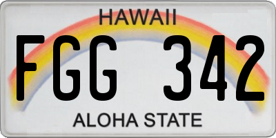 HI license plate FGG342