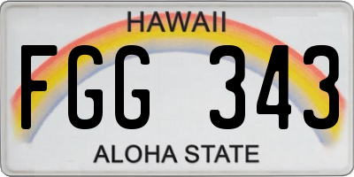 HI license plate FGG343