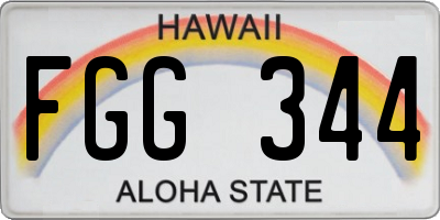 HI license plate FGG344