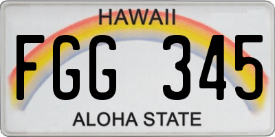HI license plate FGG345