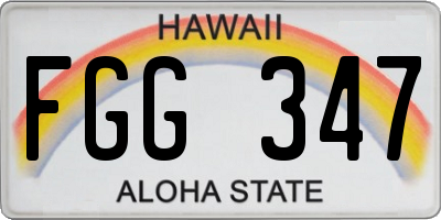HI license plate FGG347