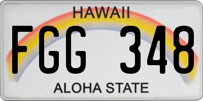 HI license plate FGG348