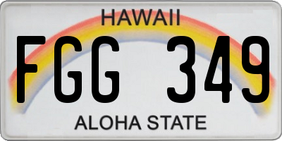 HI license plate FGG349