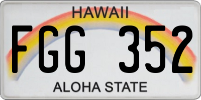 HI license plate FGG352