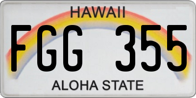 HI license plate FGG355