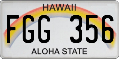 HI license plate FGG356