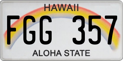 HI license plate FGG357