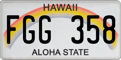 HI license plate FGG358