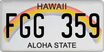 HI license plate FGG359