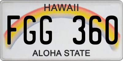 HI license plate FGG360