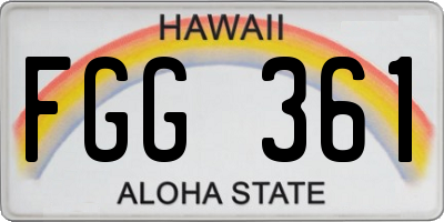 HI license plate FGG361