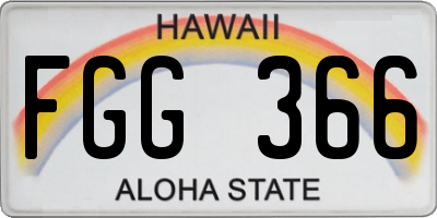 HI license plate FGG366