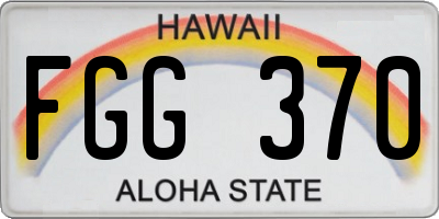 HI license plate FGG370