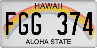 HI license plate FGG374