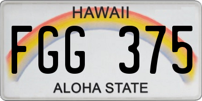HI license plate FGG375