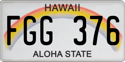 HI license plate FGG376