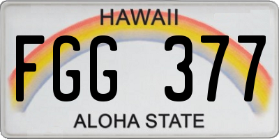 HI license plate FGG377