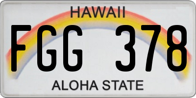 HI license plate FGG378