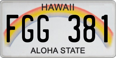 HI license plate FGG381