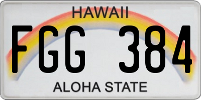 HI license plate FGG384