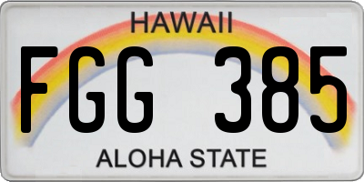 HI license plate FGG385