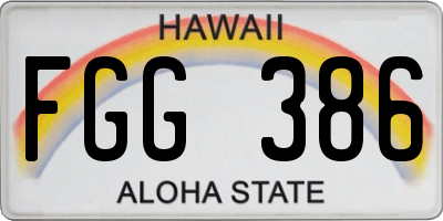HI license plate FGG386