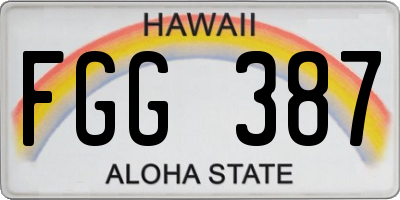 HI license plate FGG387