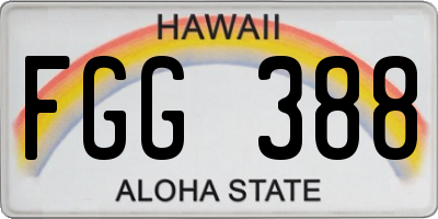 HI license plate FGG388