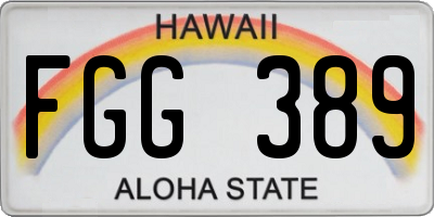 HI license plate FGG389