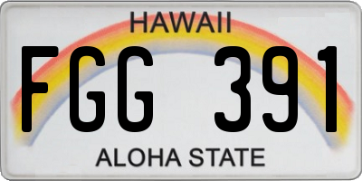 HI license plate FGG391
