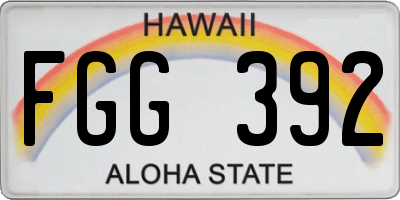 HI license plate FGG392