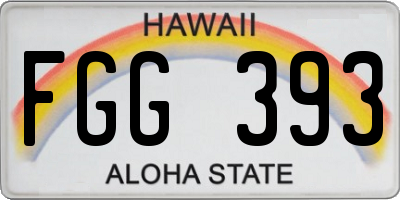 HI license plate FGG393