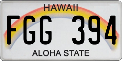 HI license plate FGG394