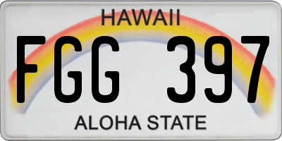 HI license plate FGG397