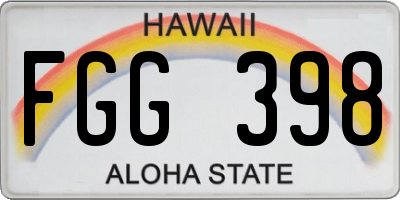 HI license plate FGG398