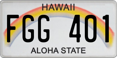 HI license plate FGG401