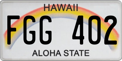 HI license plate FGG402