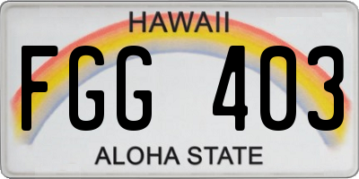 HI license plate FGG403