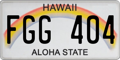 HI license plate FGG404