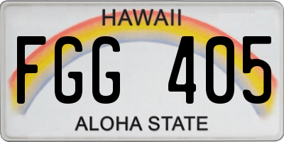 HI license plate FGG405