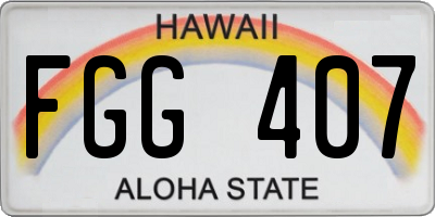 HI license plate FGG407