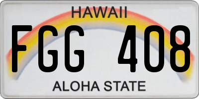 HI license plate FGG408