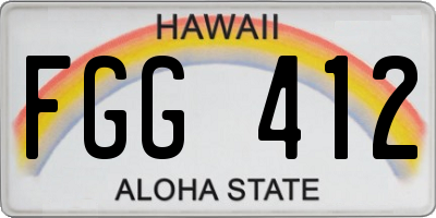 HI license plate FGG412