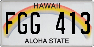 HI license plate FGG413