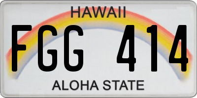 HI license plate FGG414