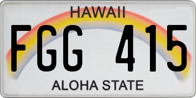 HI license plate FGG415