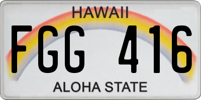 HI license plate FGG416