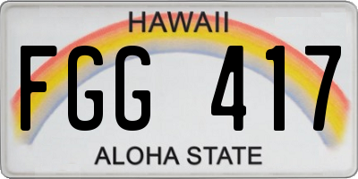HI license plate FGG417