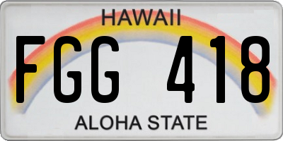 HI license plate FGG418